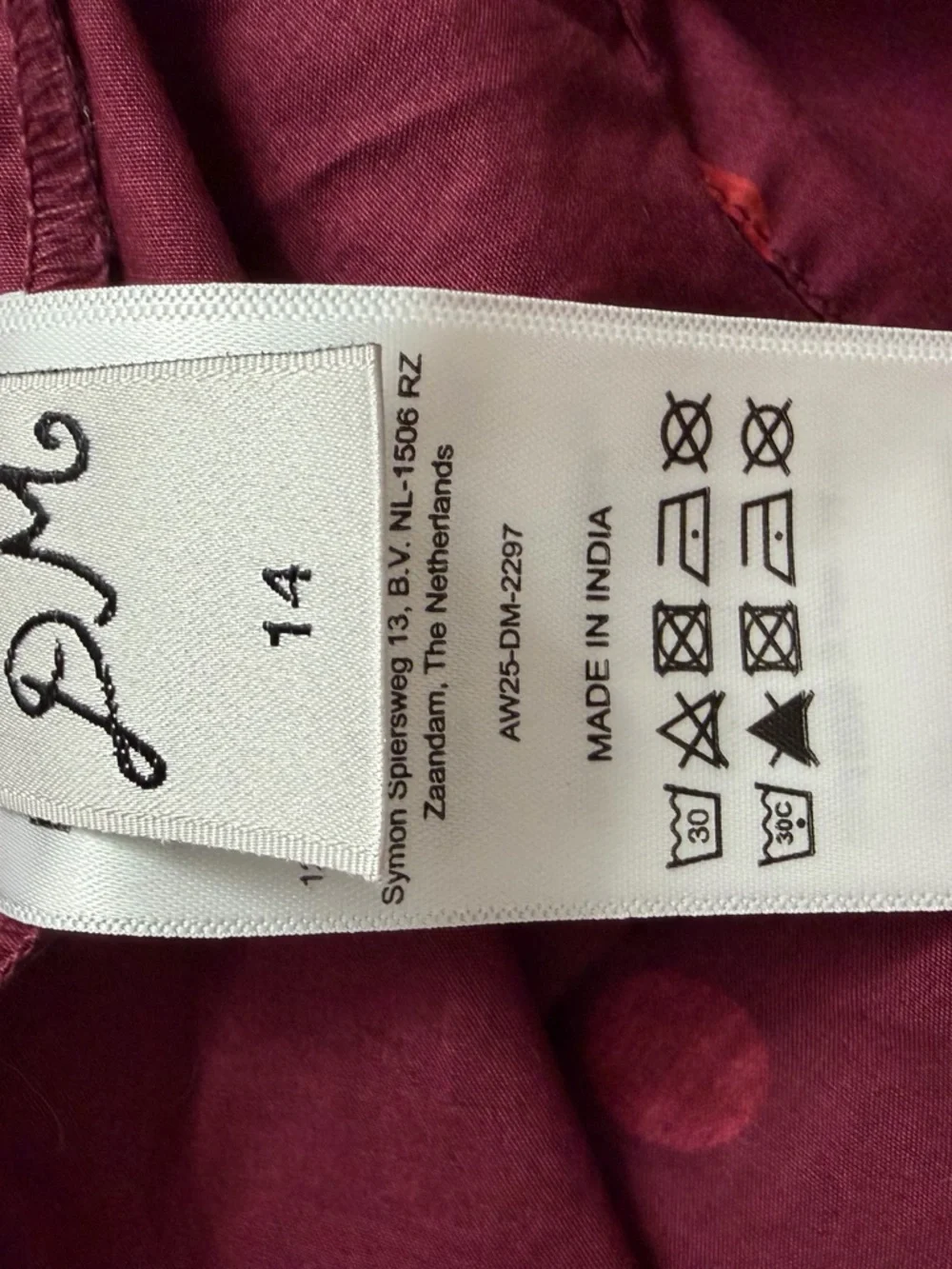 Damson Madders Smocked Square-Neck Burgundy Polka-Dot Dress - Picture 6 of 6